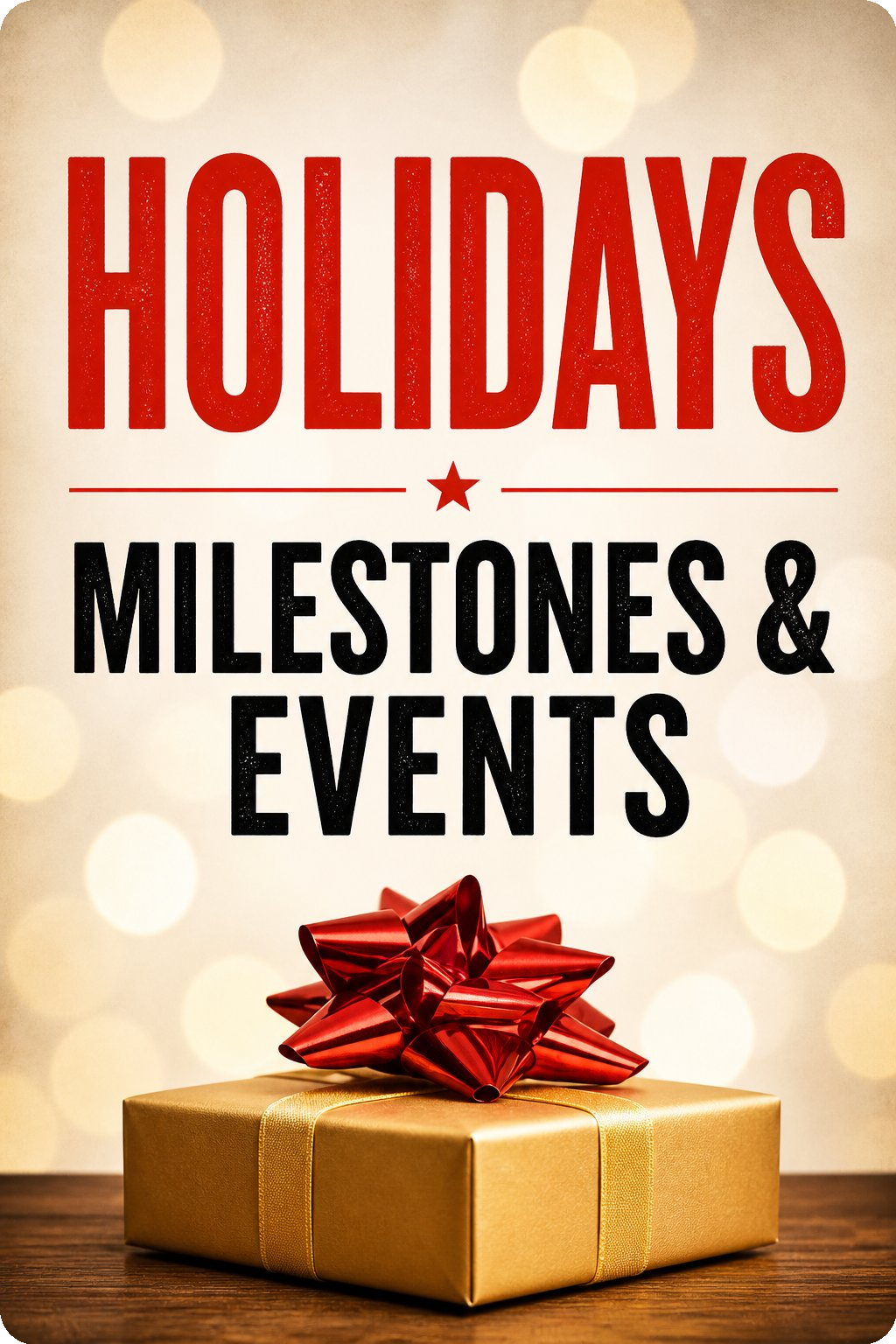 Holidays, Milestones & Events